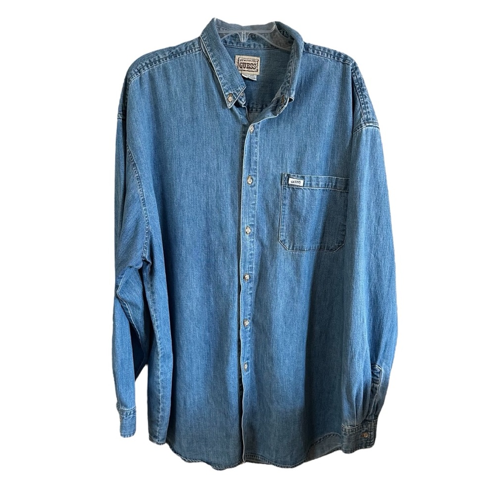GUESS Vintage Chambray Button Up Shirt - XXL